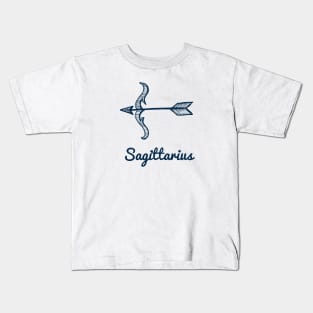 Sagittarius Zodiac Horoscope with Arrow Bow with Flower Sign and Name Kids T-Shirt